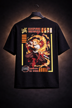 Teeyatra Flame Hashira Rengoku Oversized 240 GSM Tee