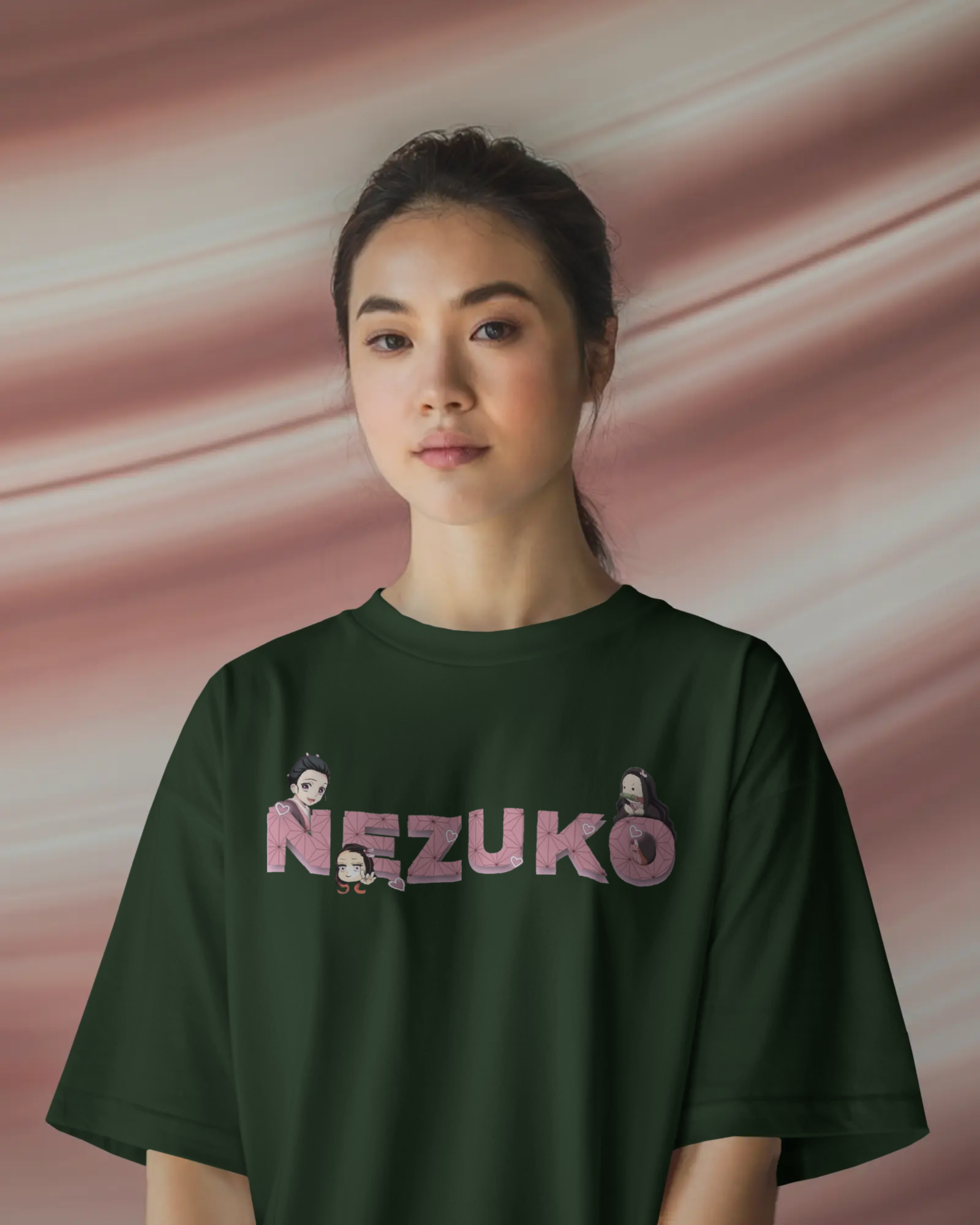 Nezuko Fire Graphic Ladies Oversized Classic T-shirt | Demon Slayer | Anime | Teeyatra