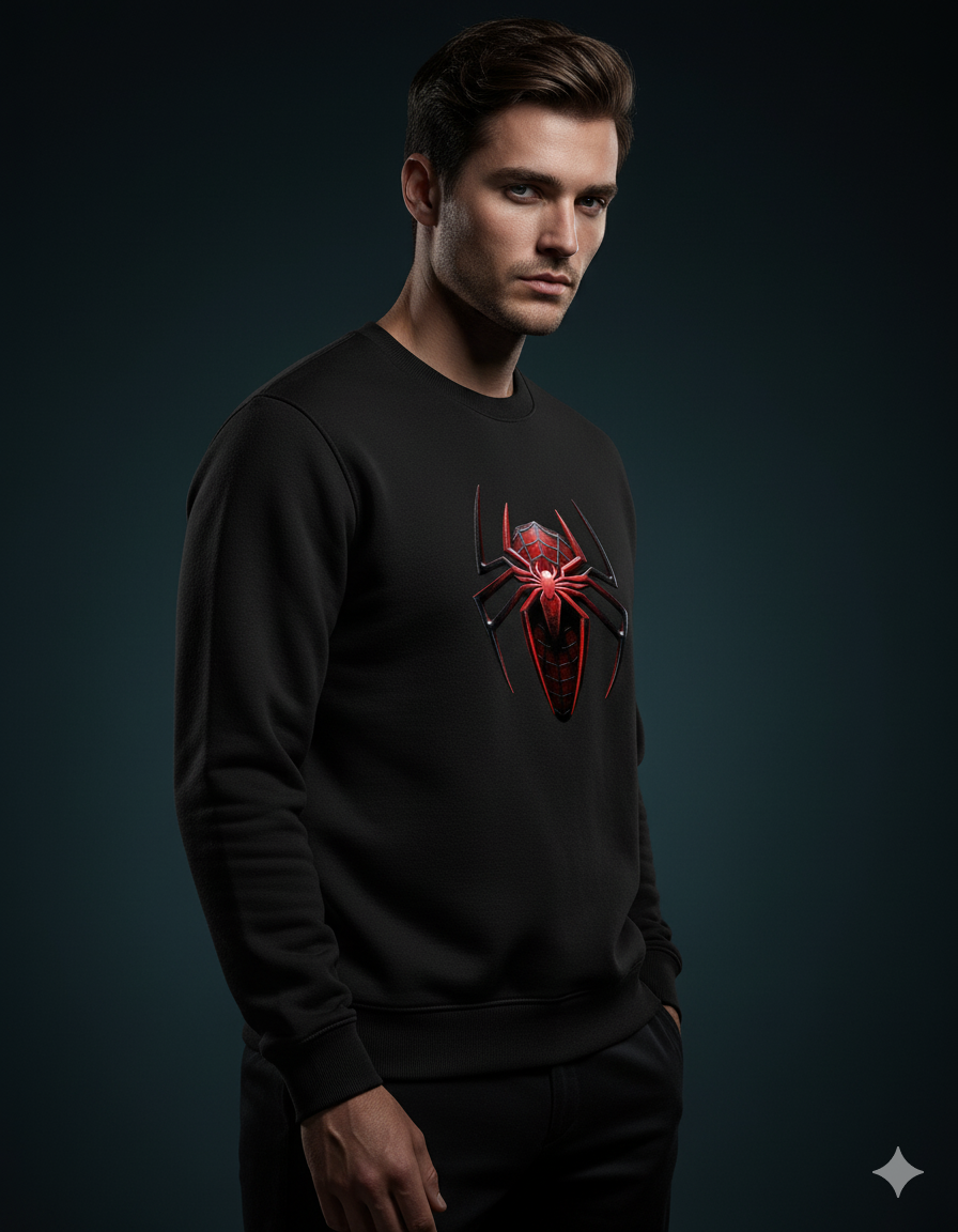 Spider-Man Miles Morales Black Men's Sweatshirt | Teeyatra | Marvel
