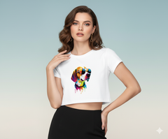 Shades & Paws Crop Top | Teeyatra | Abstract
