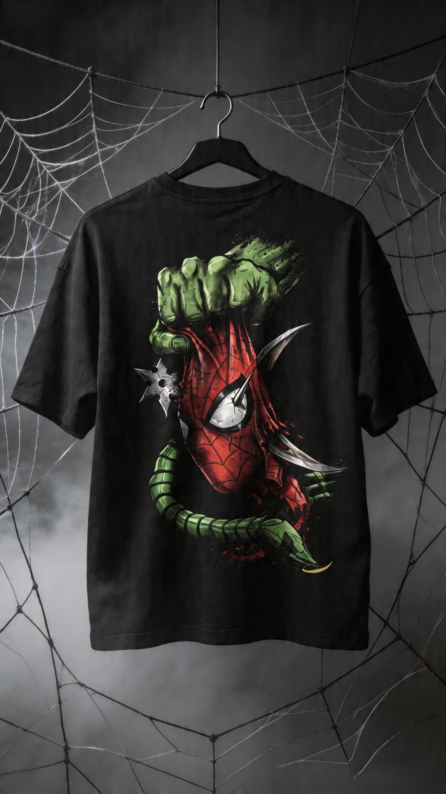 Teeyatra Spider-Octo Fury Oversized T-Shirt | 240 GSM French Terry | Premium Streetwear
