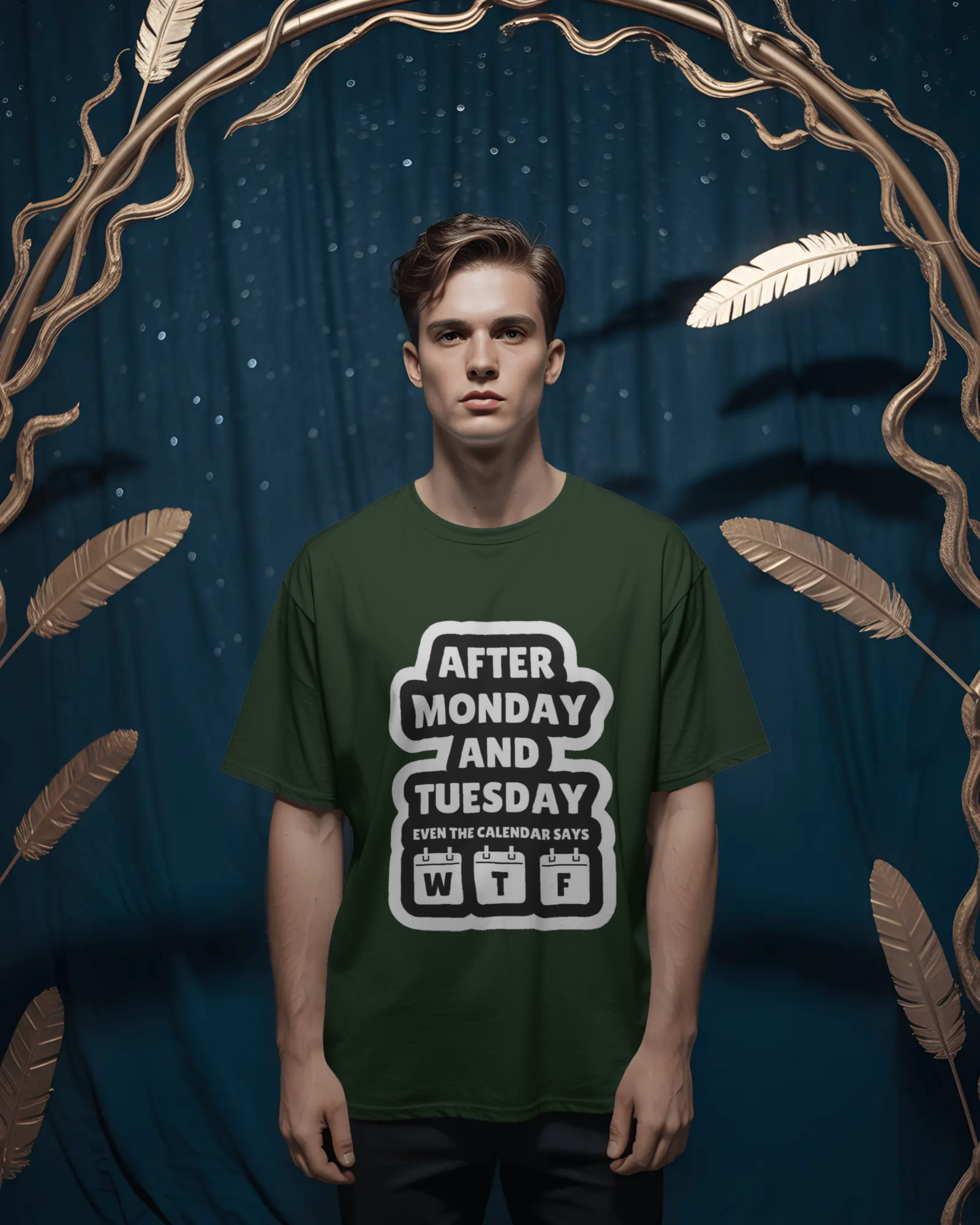 Humorous Work Week Men's Classic Crew T-Shirt | Teeyatra | Abstract