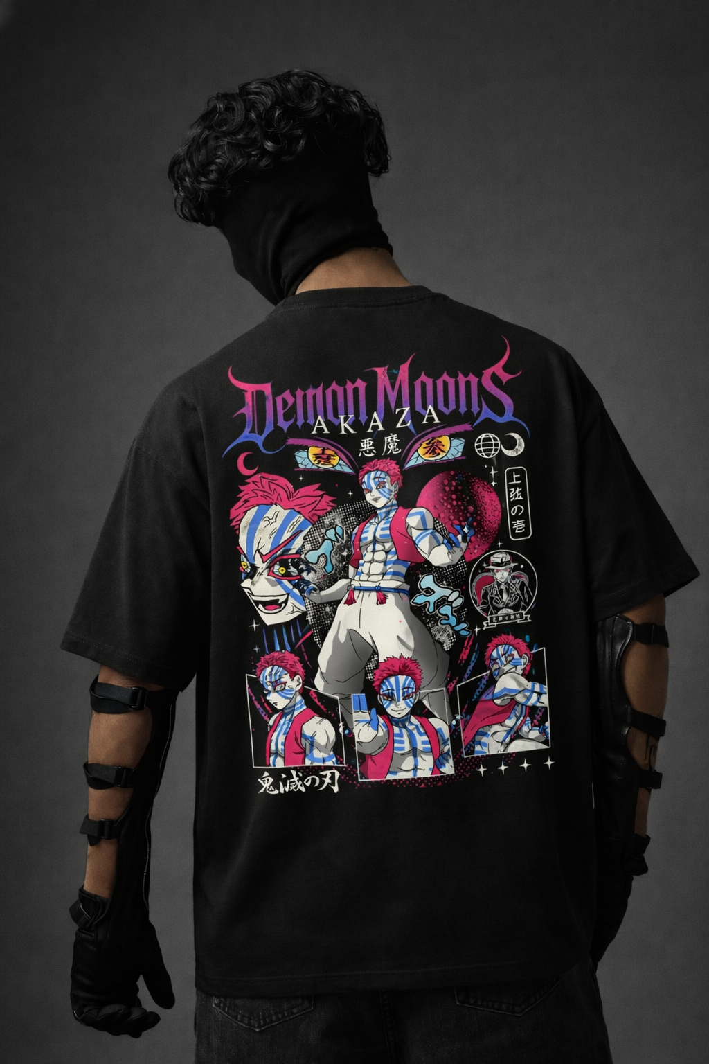 Teeyatra Demon Moons Akaza Oversized 240 GSM Tee
