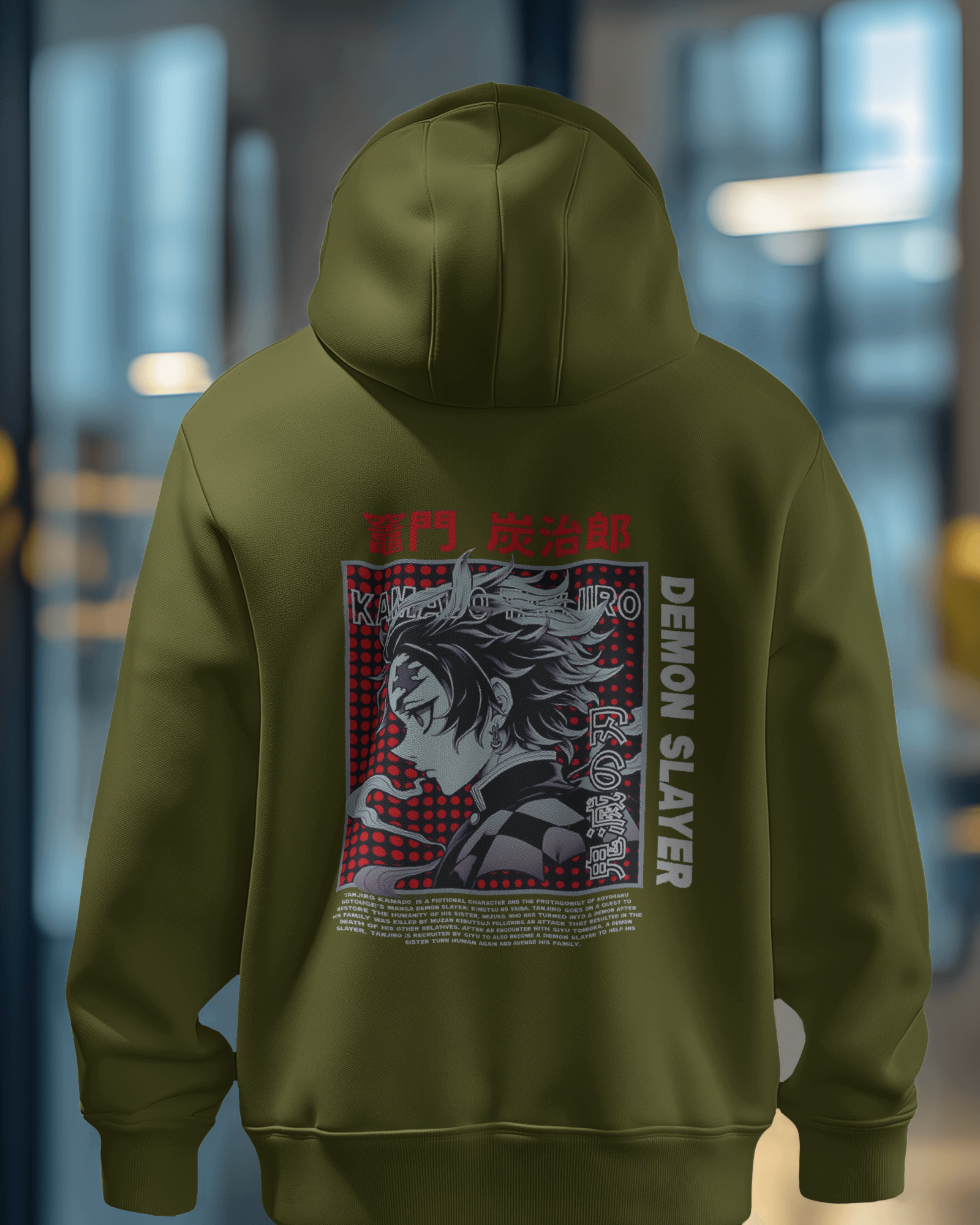 Demon Slayer Tanjiro Kamado Anime Back Print Men's Hoodie | Teeyatra