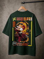 Teeyatra Flame Hashira Rengoku Oversized 240 GSM Tee