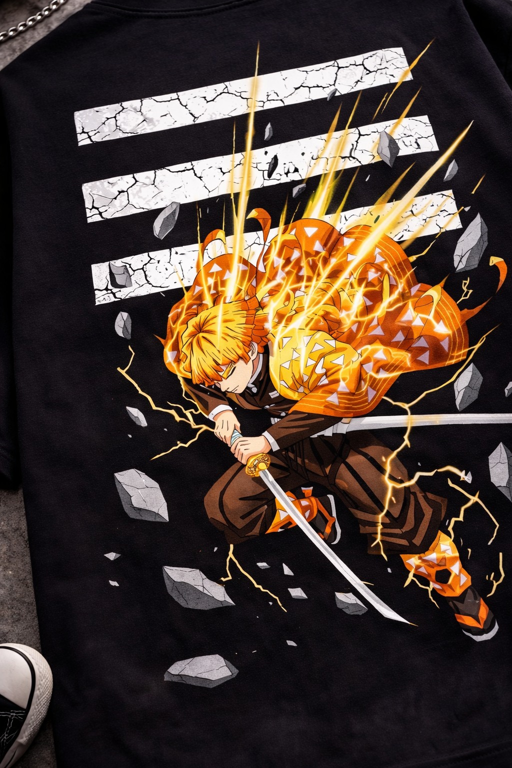 Zenitsu Agatsuma "Thunder Breathing" Oversized T-Shirt – 240 GSM French Terry