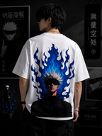 Teeyatra Gojo Infinity Flame Oversized T-Shirt