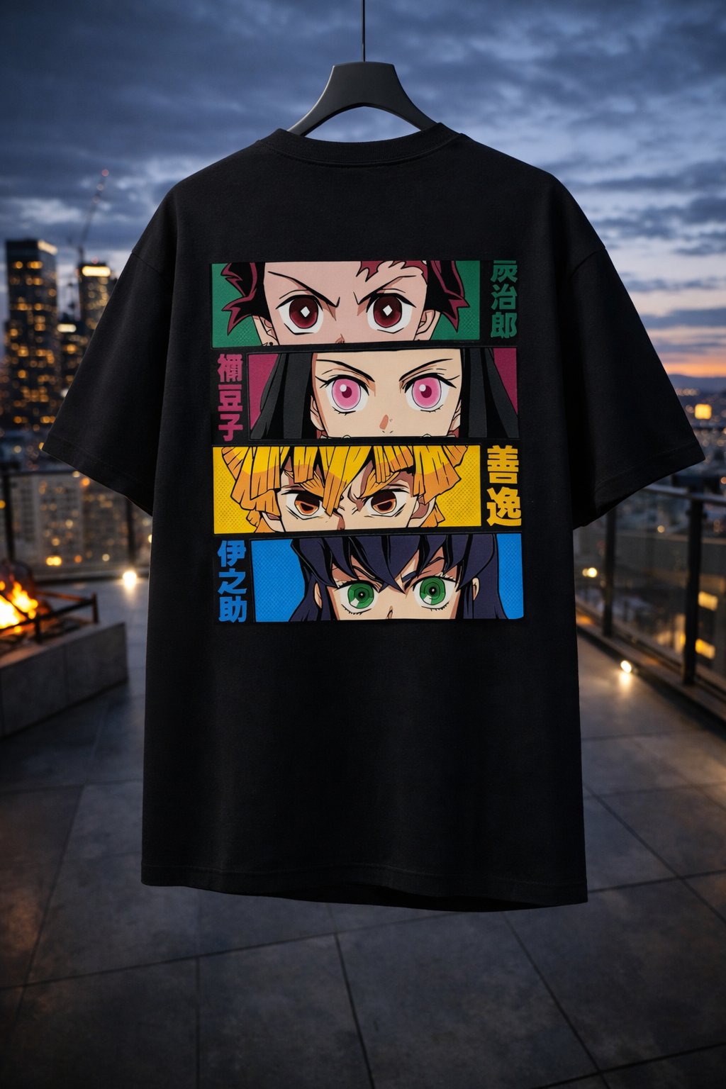 Teeyatra Demon Squad Eyes Oversized 240 GSM Tee
