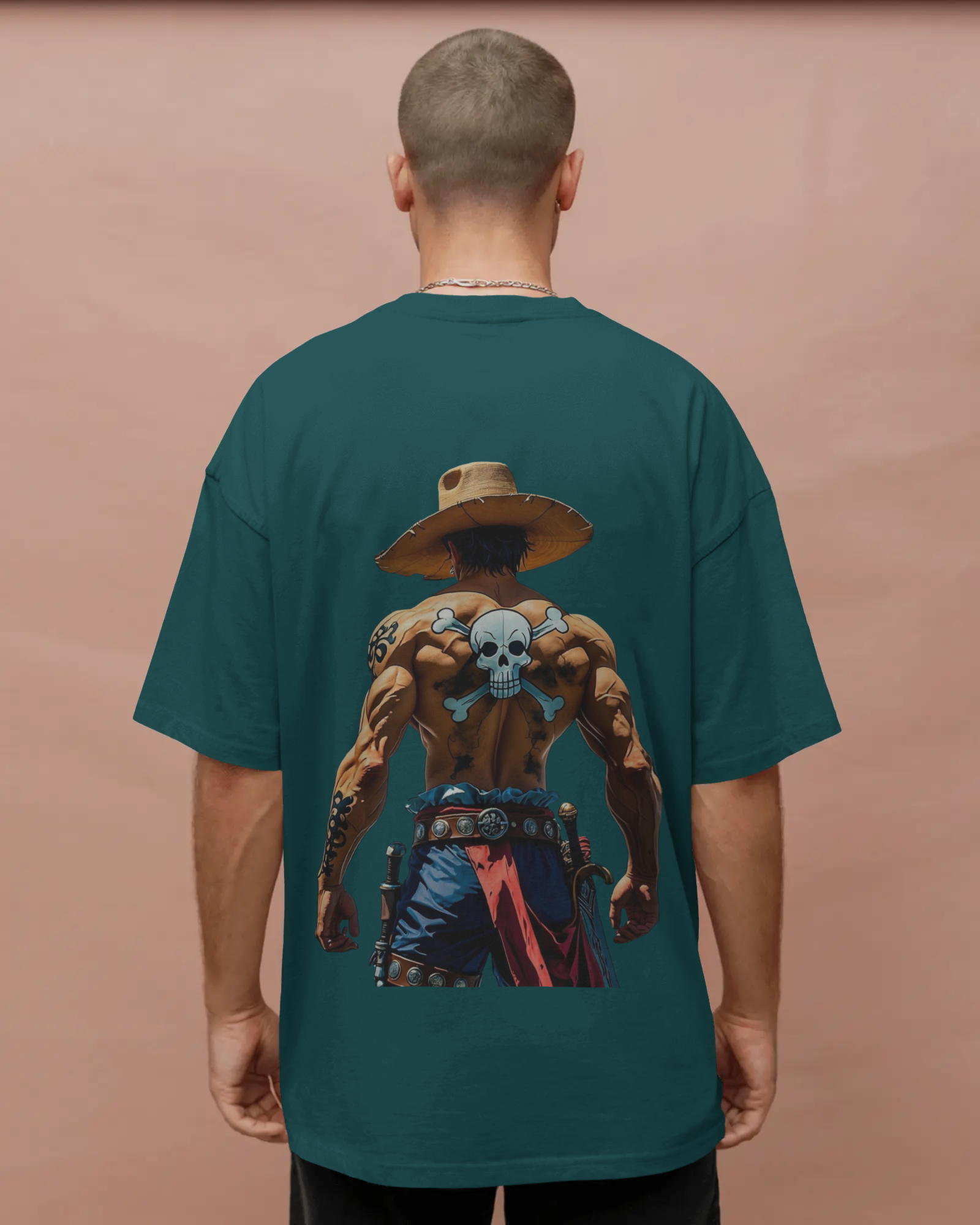Wild West Cowboy Skull Print Men's Oversized T-Shirt - Vintage Western | Teeyatra | Anime