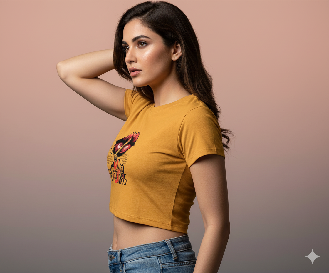 The Fearless Statement Crop Top | Teeyatra | Abstract