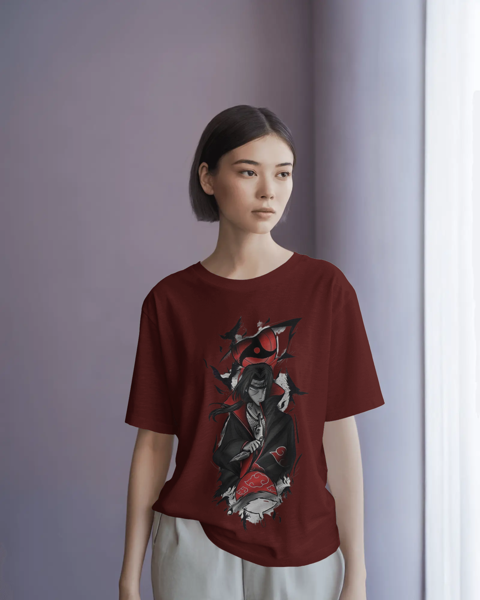 Akatsuki Itachi Uchiha Fan Unisex Oversized Classic T-shirt | Teeyatra | Anime