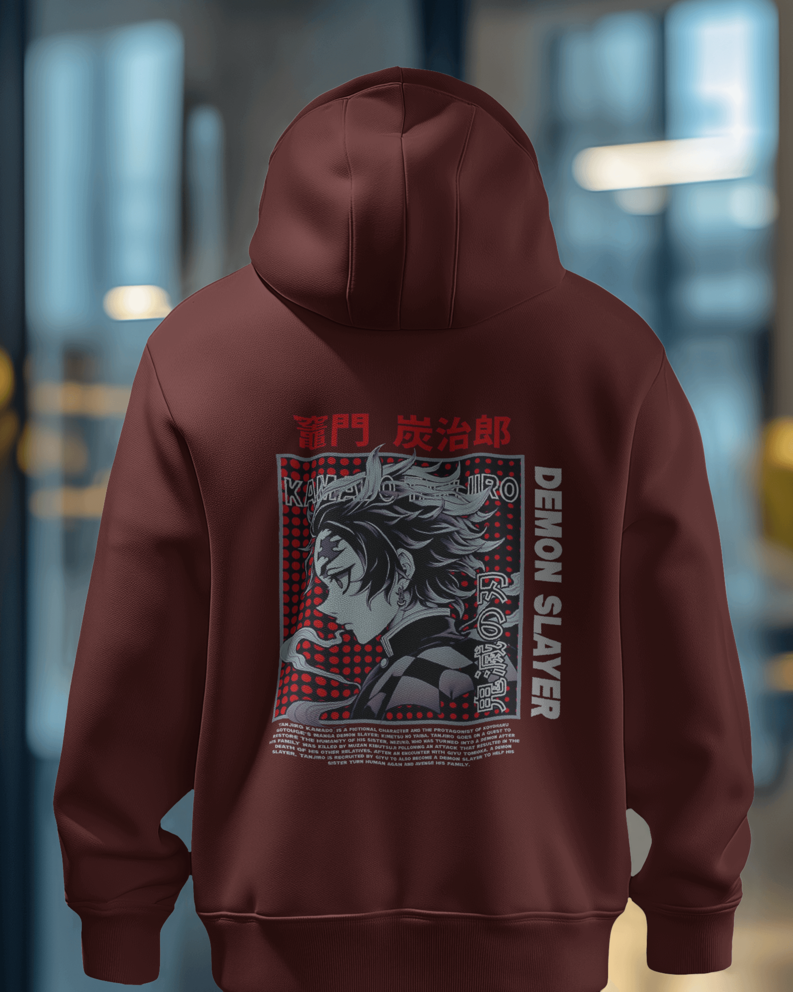 Demon Slayer Tanjiro Kamado Anime Back Print Men's Hoodie | Teeyatra