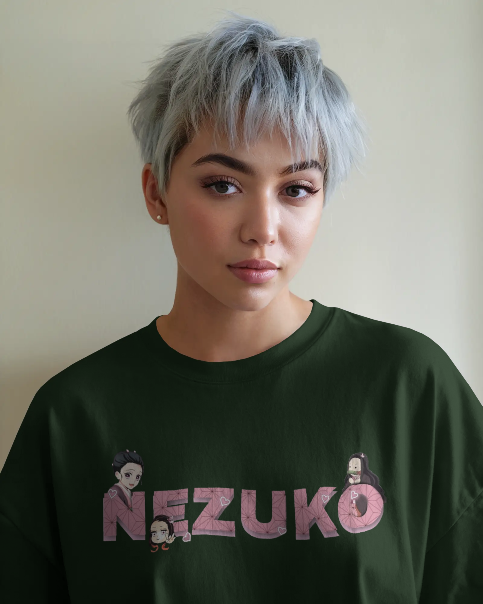 Nezuko Fire Graphic Ladies Oversized Classic T-shirt | Demon Slayer | Anime | Teeyatra
