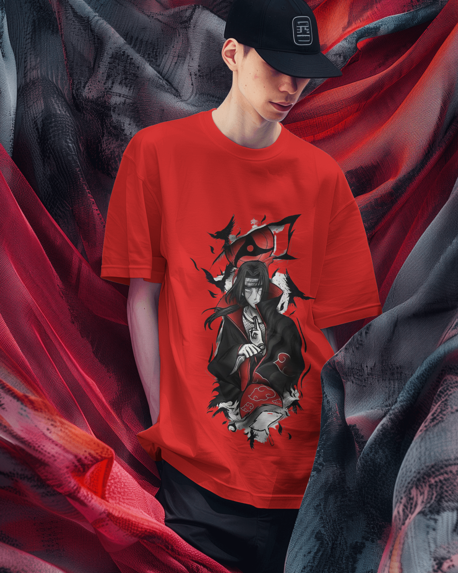 Akatsuki Itachi Uchiha Fan Unisex Oversized Classic T-shirt | Teeyatra | Anime