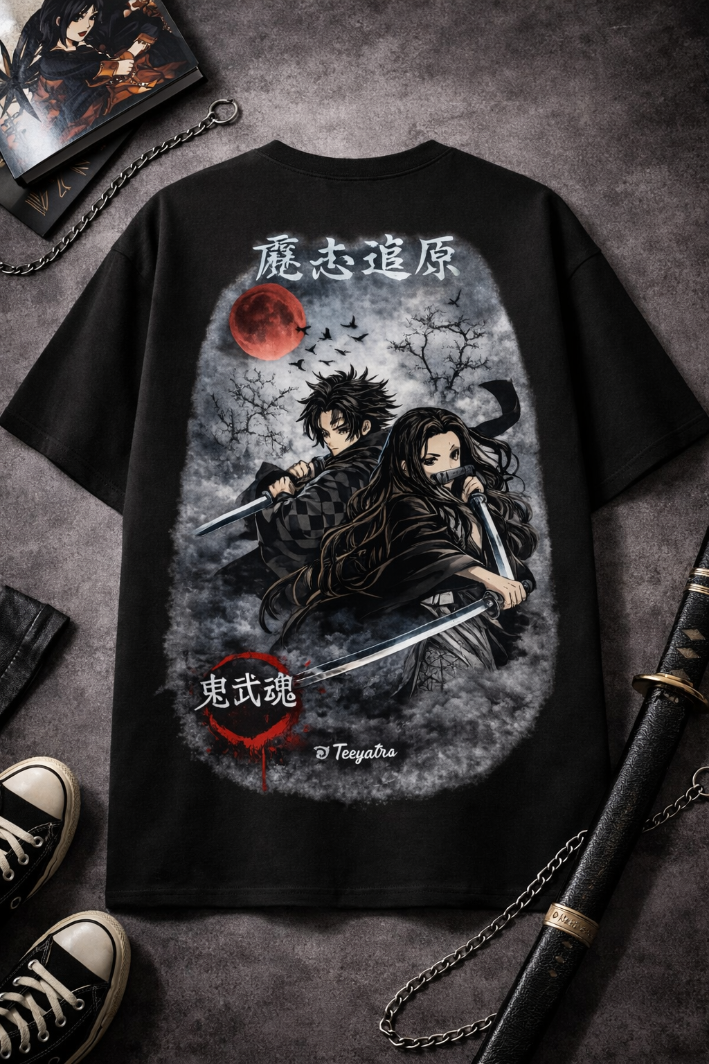 Teeyatra Moonblade Duo Oversized 240 GSM Tee