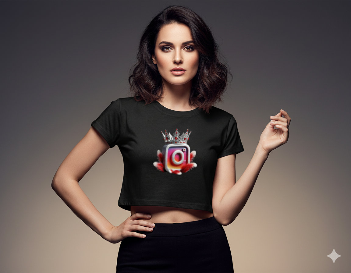 Insta Queen Crop Top | Teeyatra | Abatract