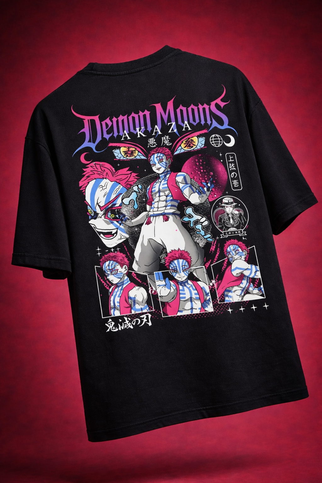 Teeyatra Demon Moons Akaza Oversized 240 GSM Tee
