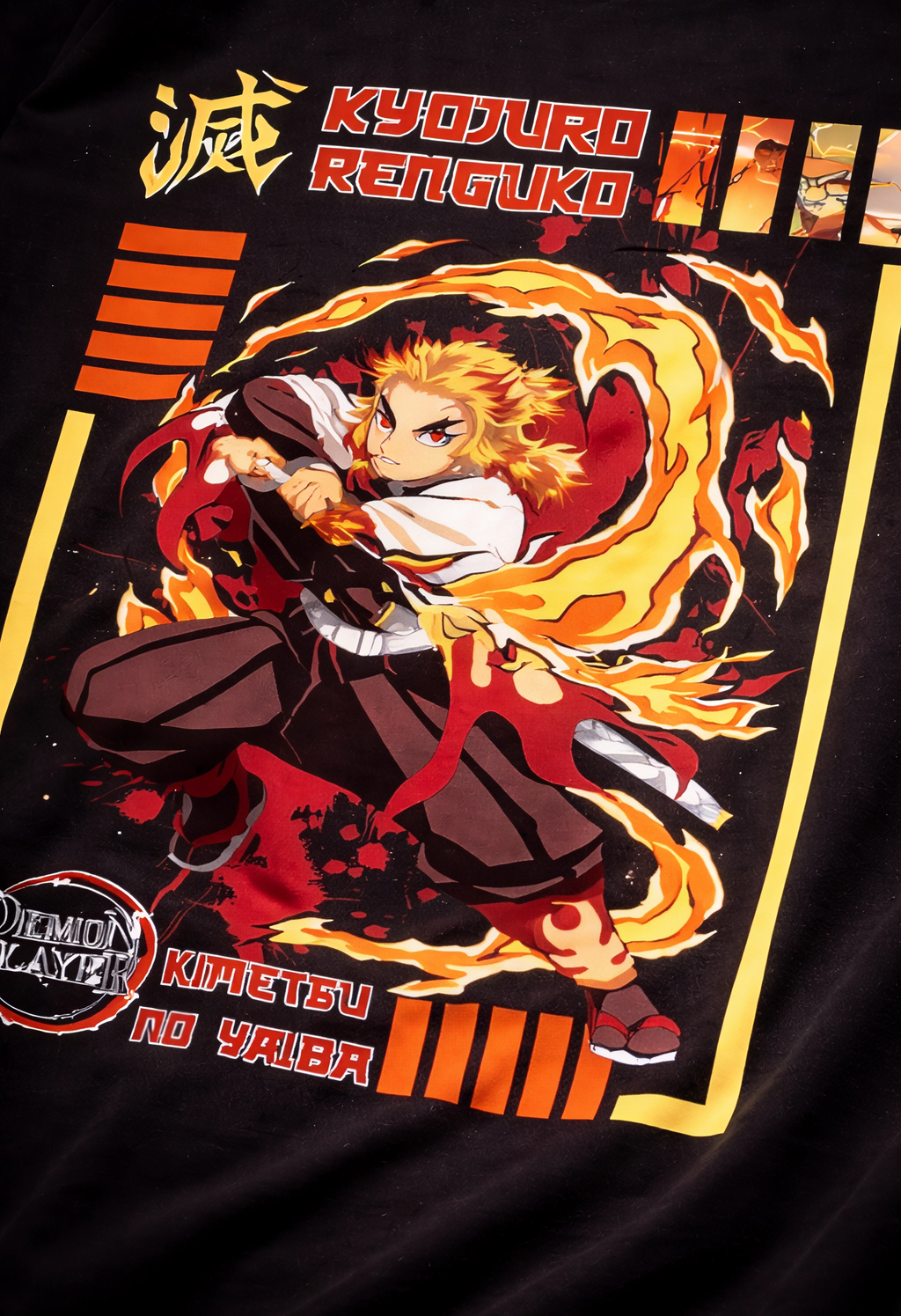 Teeyatra Flame Hashira Rengoku Oversized 240 GSM Tee