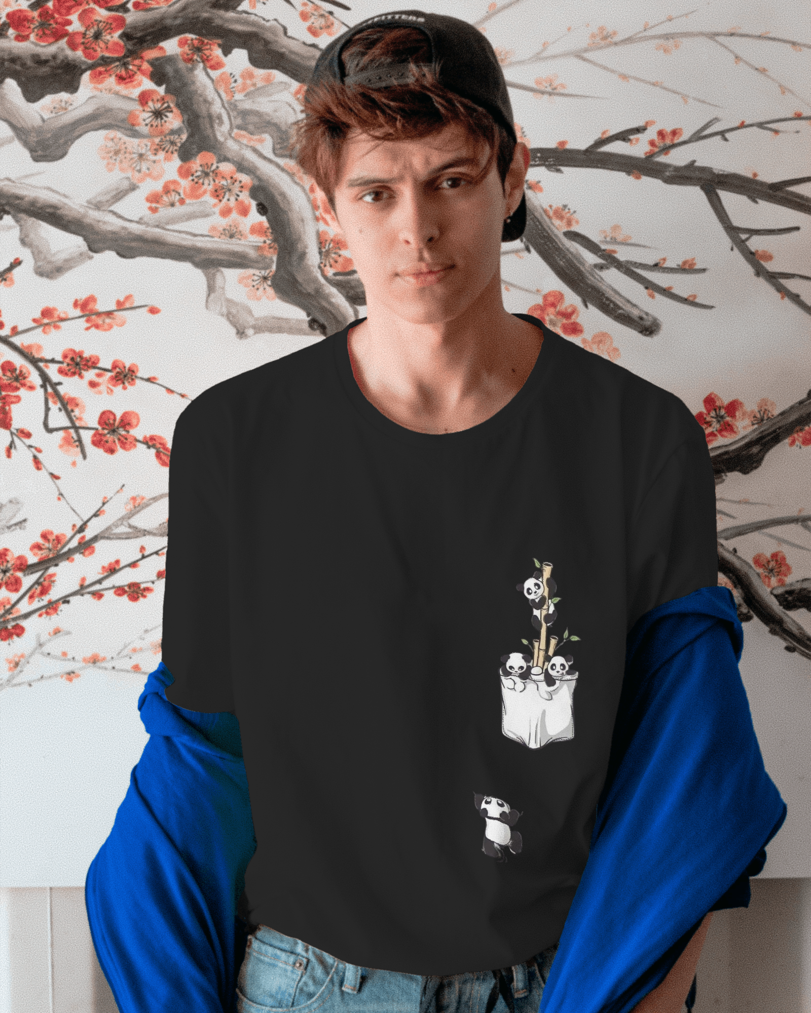 The Great Escape Cartoon Panda Men's Full Sleeve T-Shirt | Teeyatra
