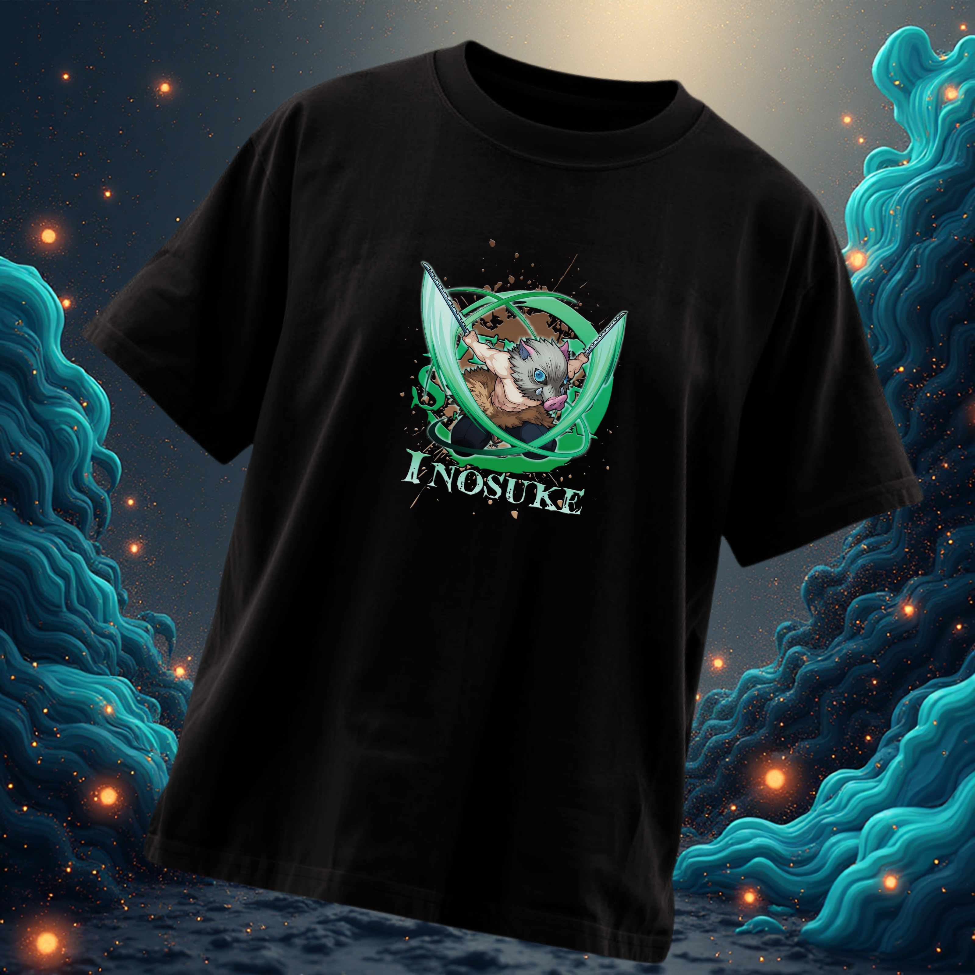 Demon Slayer Inosuke Anime Men's Oversized T-Shirt | Teeyatra