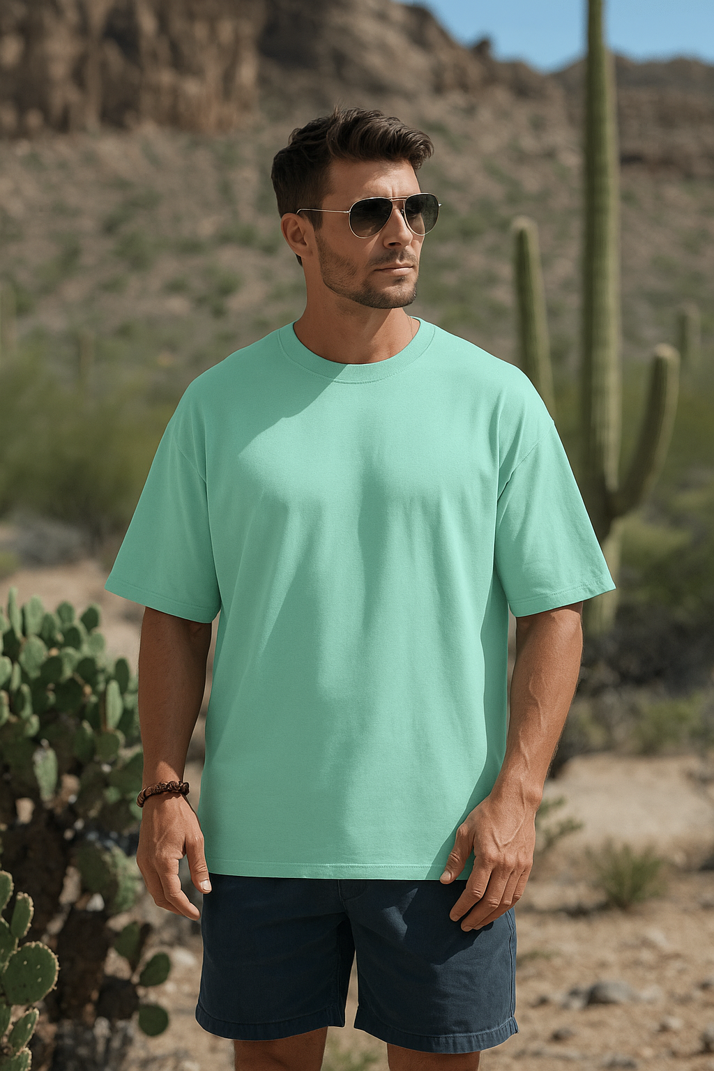 Wild West Cowboy Skull Print Men's Oversized T-Shirt - Vintage Western | Teeyatra | Anime