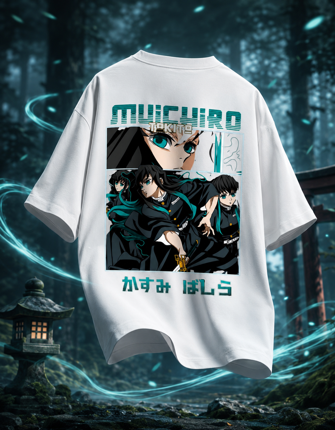 Teeyatra Mist Hashira Muichiro Oversized 240 GSM Tee