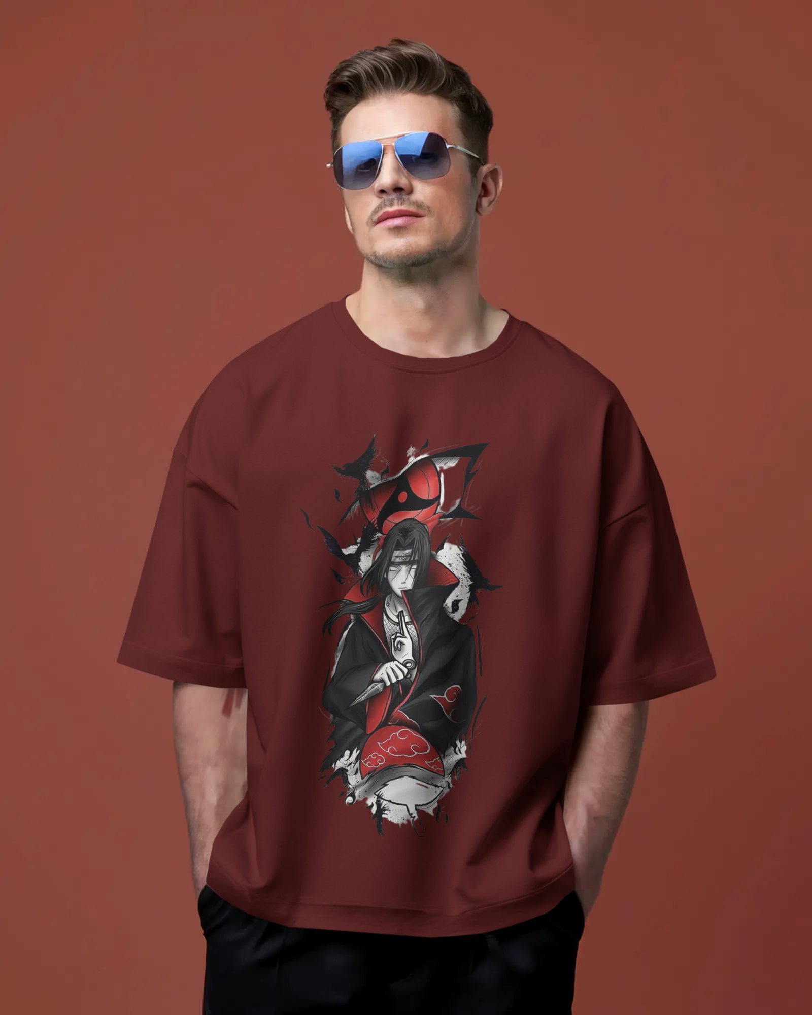 Akatsuki Itachi Uchiha Fan Unisex Oversized Classic T-shirt | Teeyatra | Anime