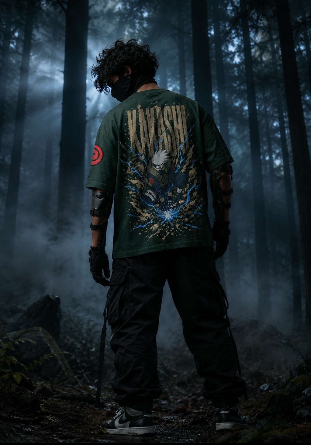 Teeyatra Kakashi Lightning Strike Oversized T-Shirt | ANBU Edition