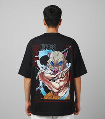 Demon Slayer Inosuke Anime Men's Oversized T-Shirt | Teeyatra