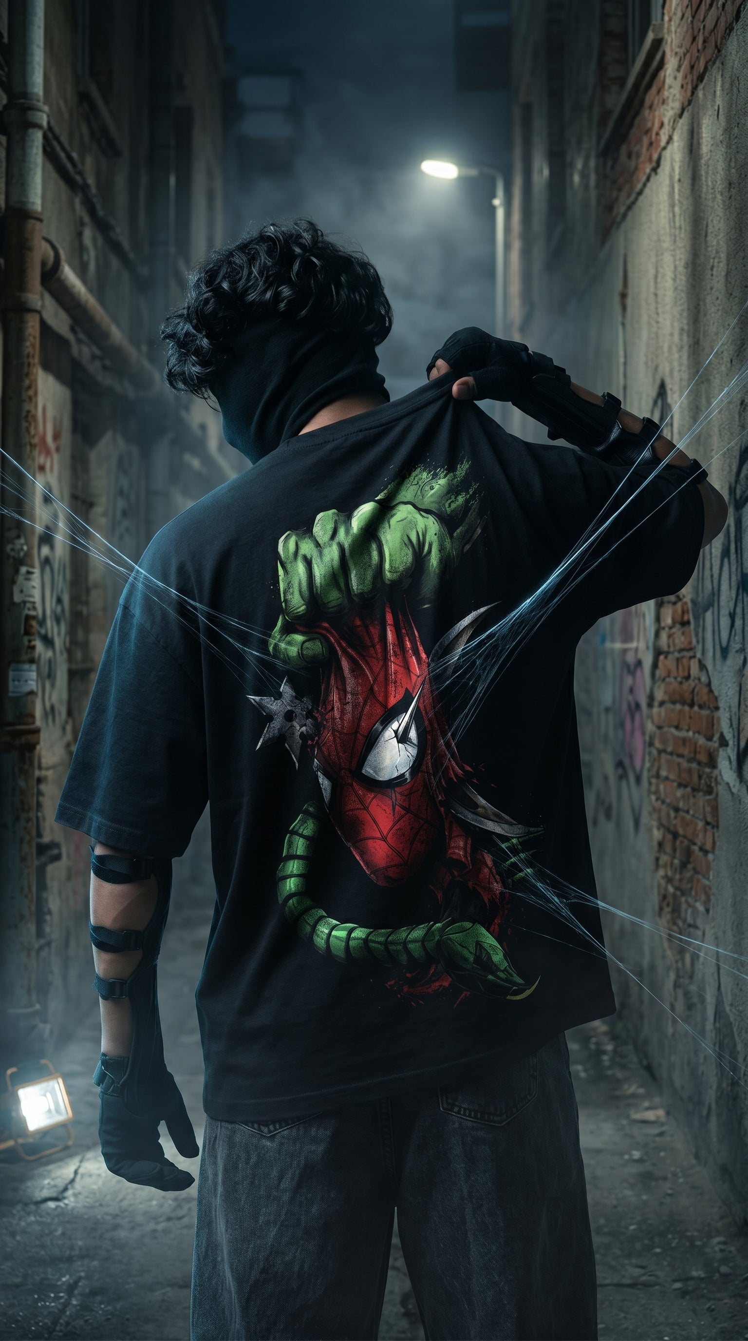 Teeyatra Spider-Octo Fury Oversized T-Shirt | 240 GSM French Terry | Premium Streetwear