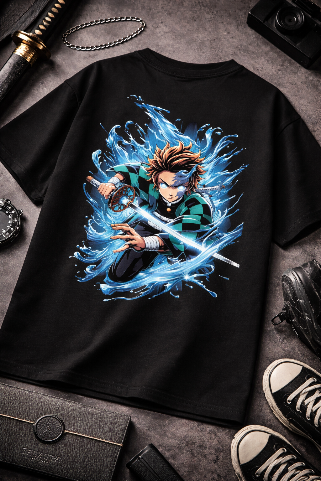 Teeyatra Water Breathing Tanjiro Oversized 240 GSM Tee