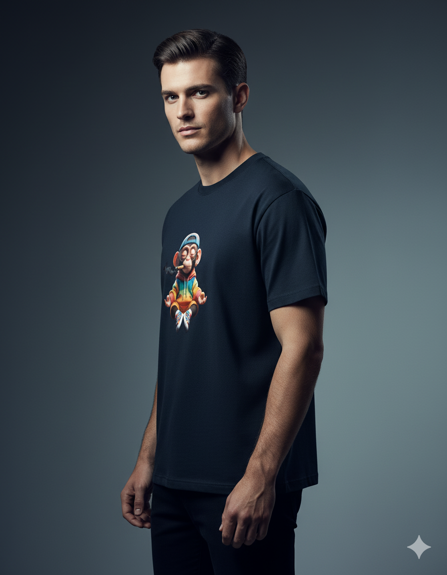 "Street King" Monkey Men's Basic T-Shirt | Teeyatra | Abstract
