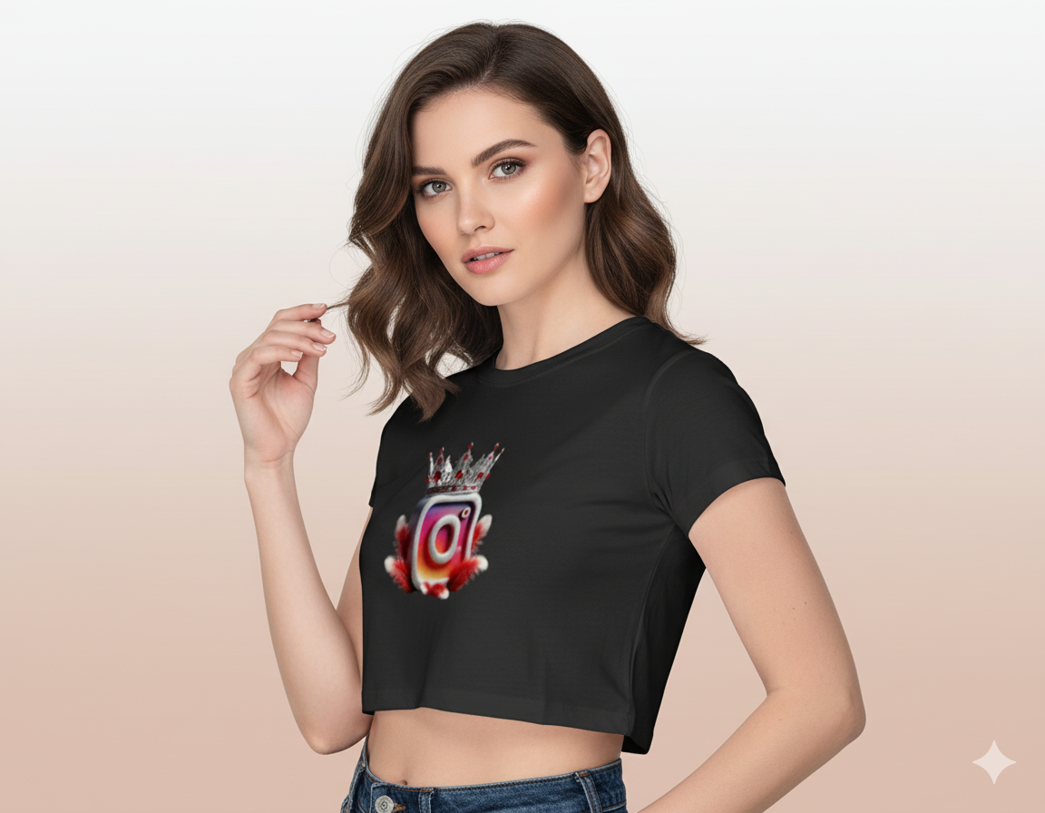 Insta Queen Crop Top | Teeyatra | Abatract