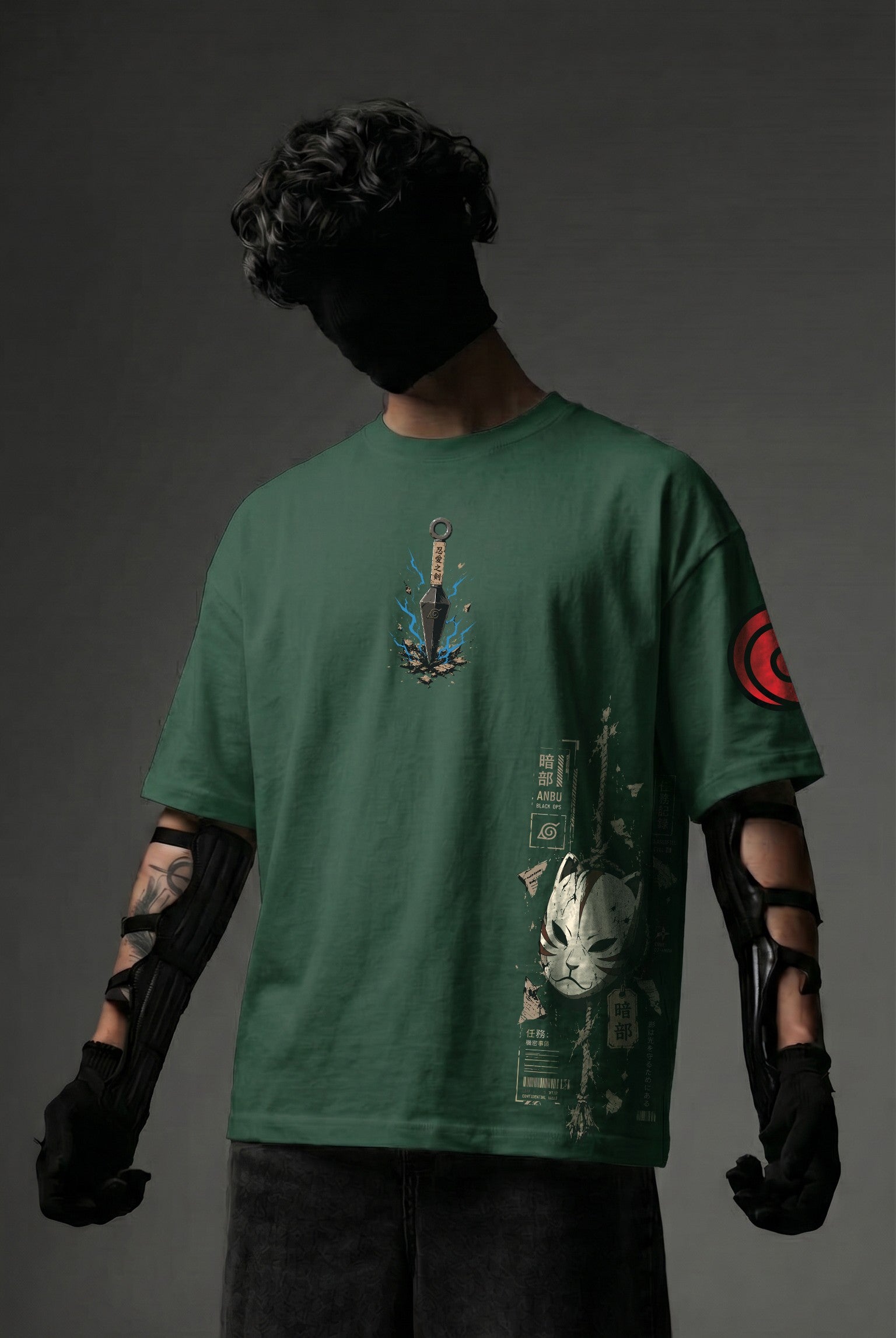 Teeyatra Kakashi Lightning Strike Oversized T-Shirt | ANBU Edition