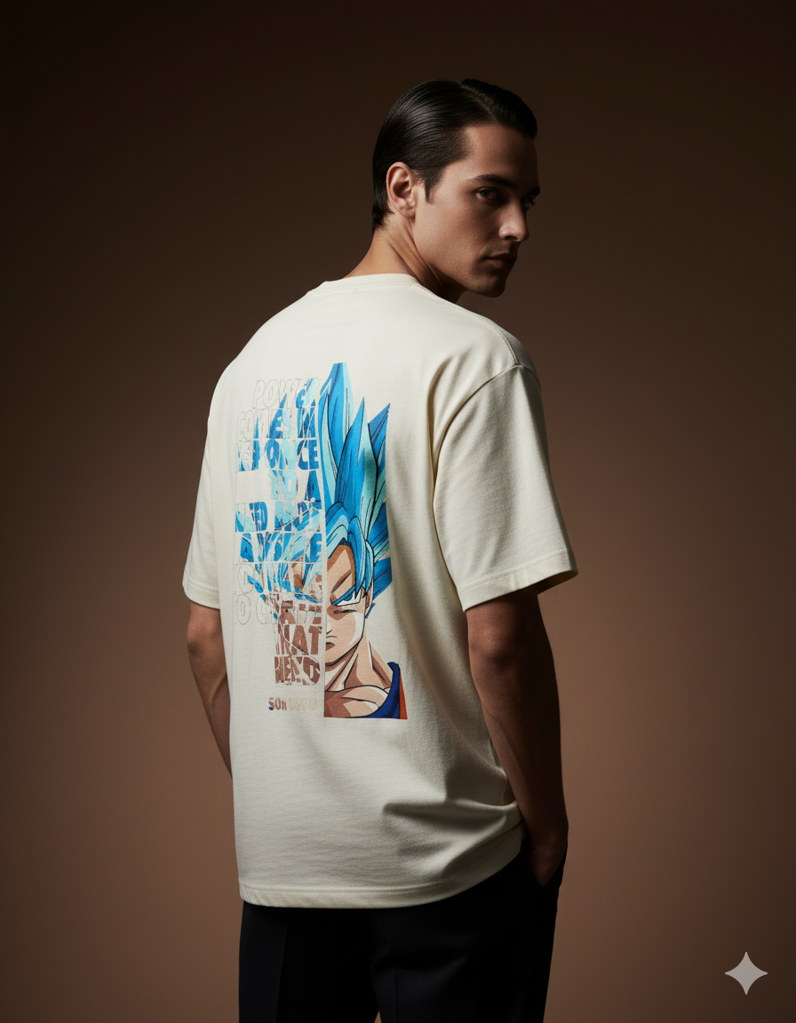 Split Power Super Saiyan Men's  Oversized Classic T-shirt | Teeyatra | Anime