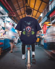 Defender of Earth: Avengers Back Print Men's Oversized Classic T-shirt | Teeyatra| Marvel