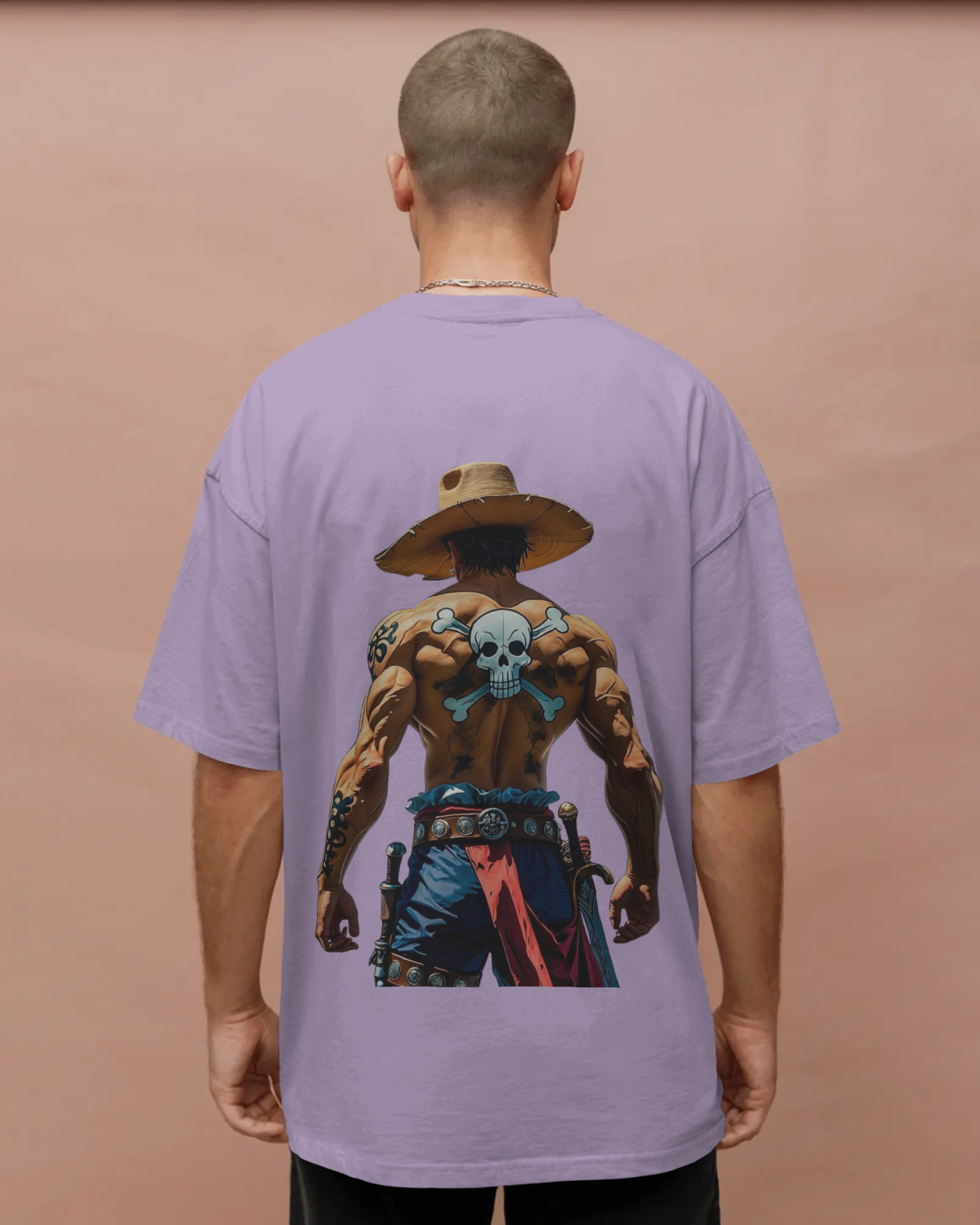 Wild West Cowboy Skull Print Men's Oversized T-Shirt - Vintage Western | Teeyatra | Anime