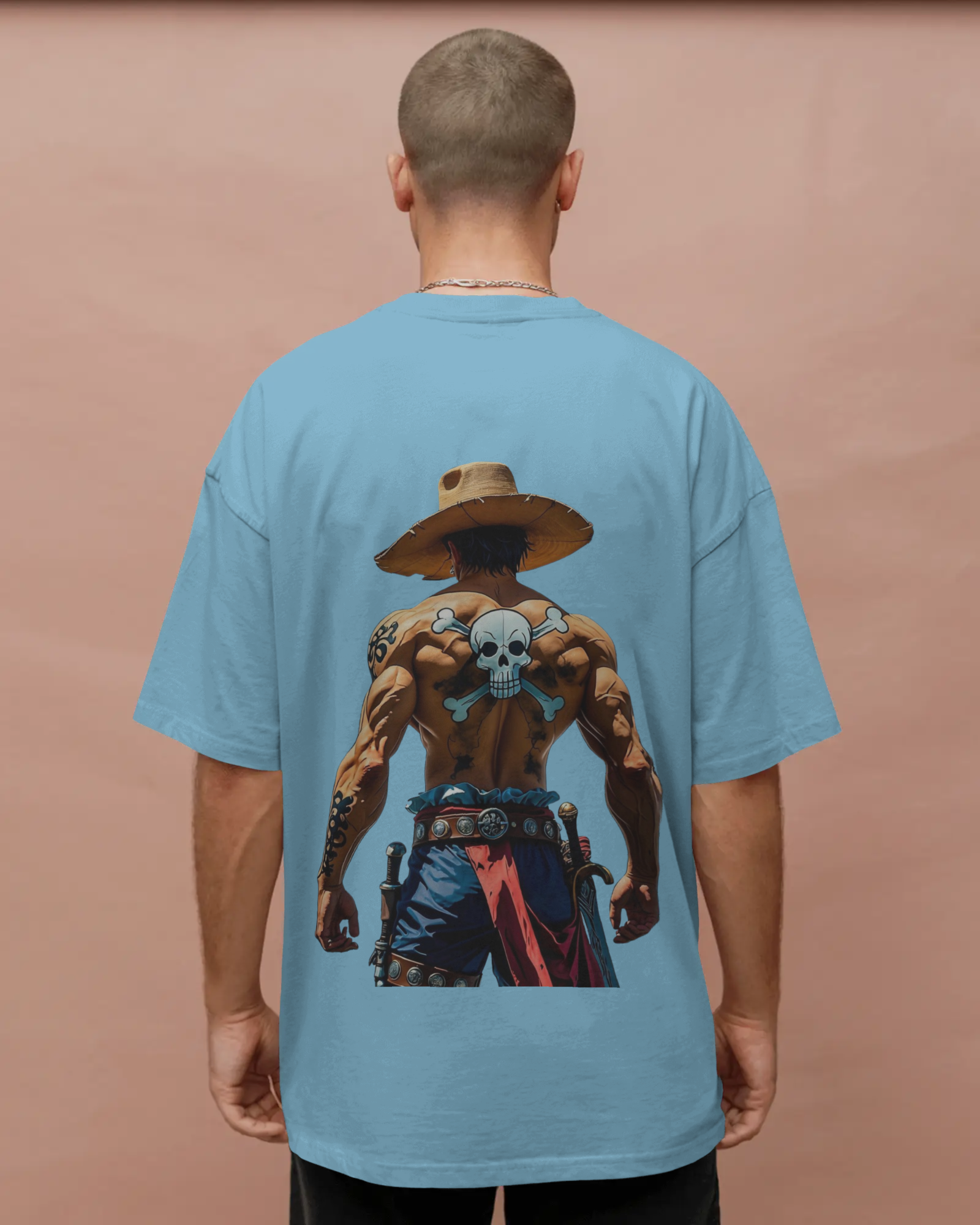 Wild West Cowboy Skull Print Men's Oversized T-Shirt - Vintage Western | Teeyatra | Anime