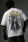 Teeyatra Cosmic Warrior Oversized T-Shirt | Divine Blade Edition
