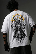 Teeyatra Cosmic Warrior Oversized T-Shirt | Divine Blade Edition