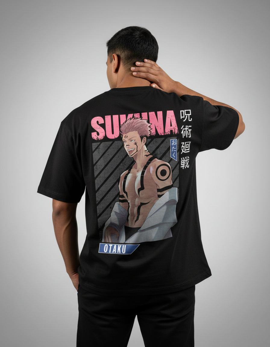 Ryomen Sukuna - King of Curses | Premium Oversized T-Shirt - Black