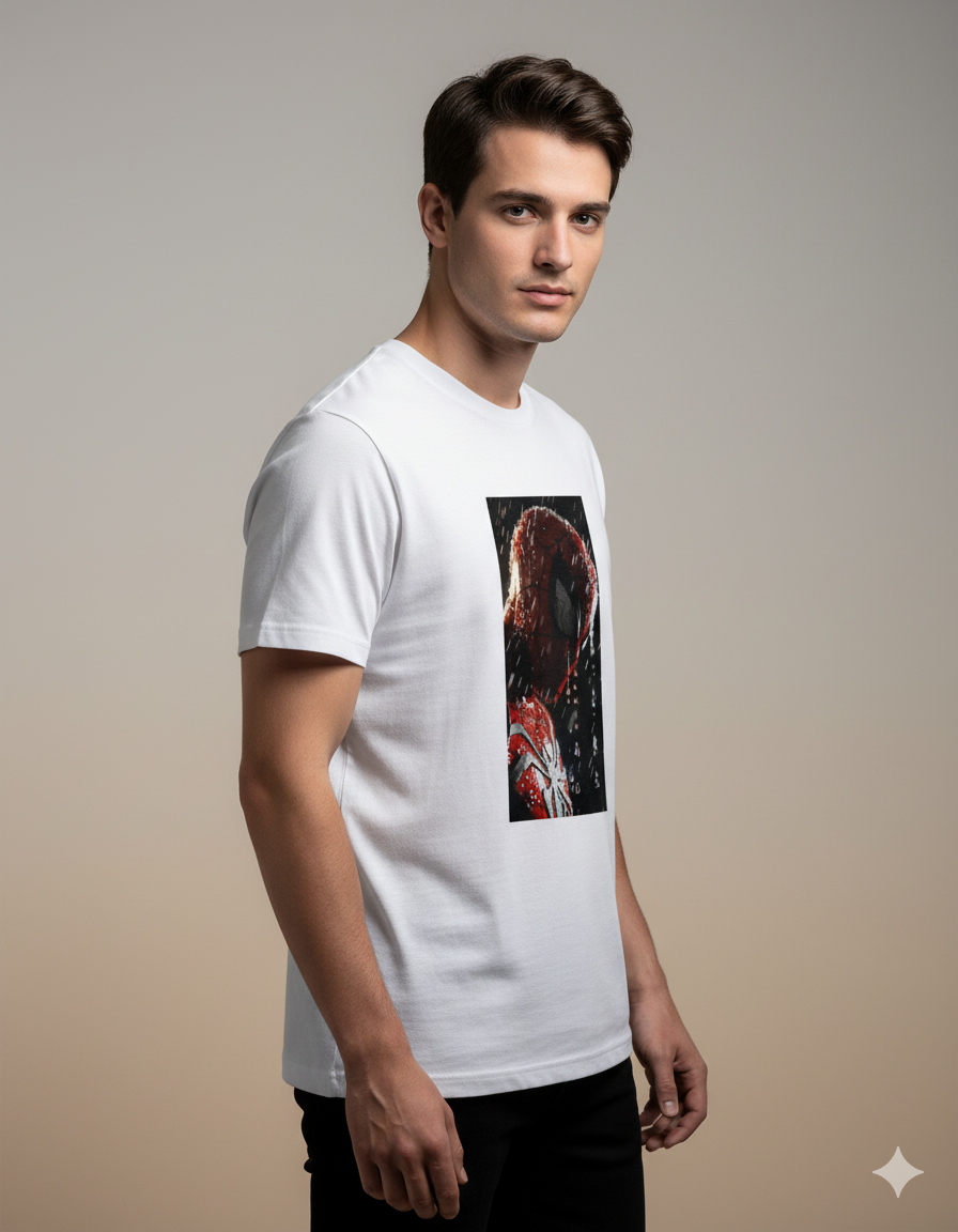 "Rainy Day Hero" Spider-Man Marvel Men's Basic T-Shirt | Teeyatra