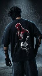 Teeyatra Spider-Punisher Fusion Oversized T-Shirt | 240 GSM French Terry | Premium Streetwear Drop