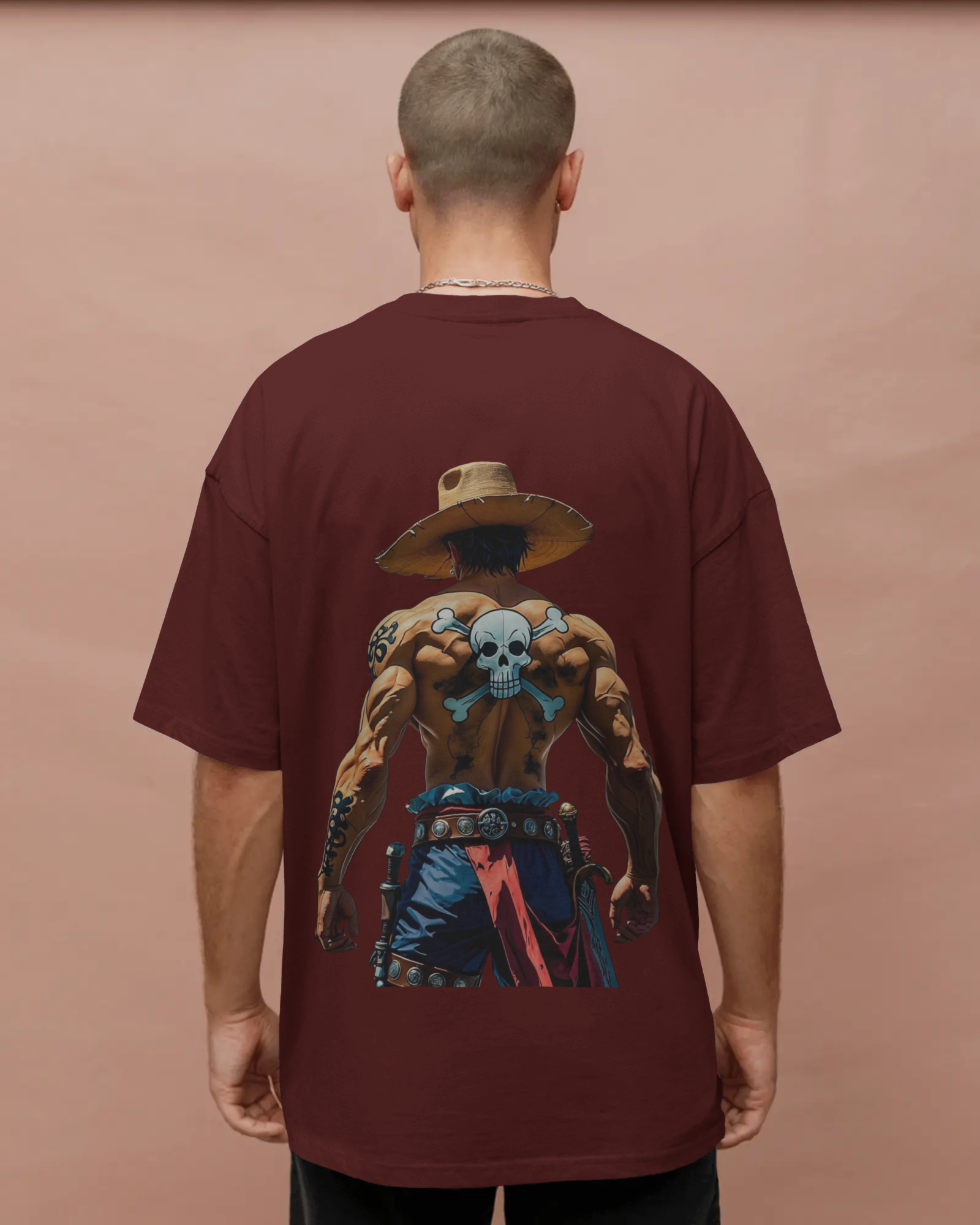 Wild West Cowboy Skull Print Men's Oversized T-Shirt - Vintage Western | Teeyatra | Anime