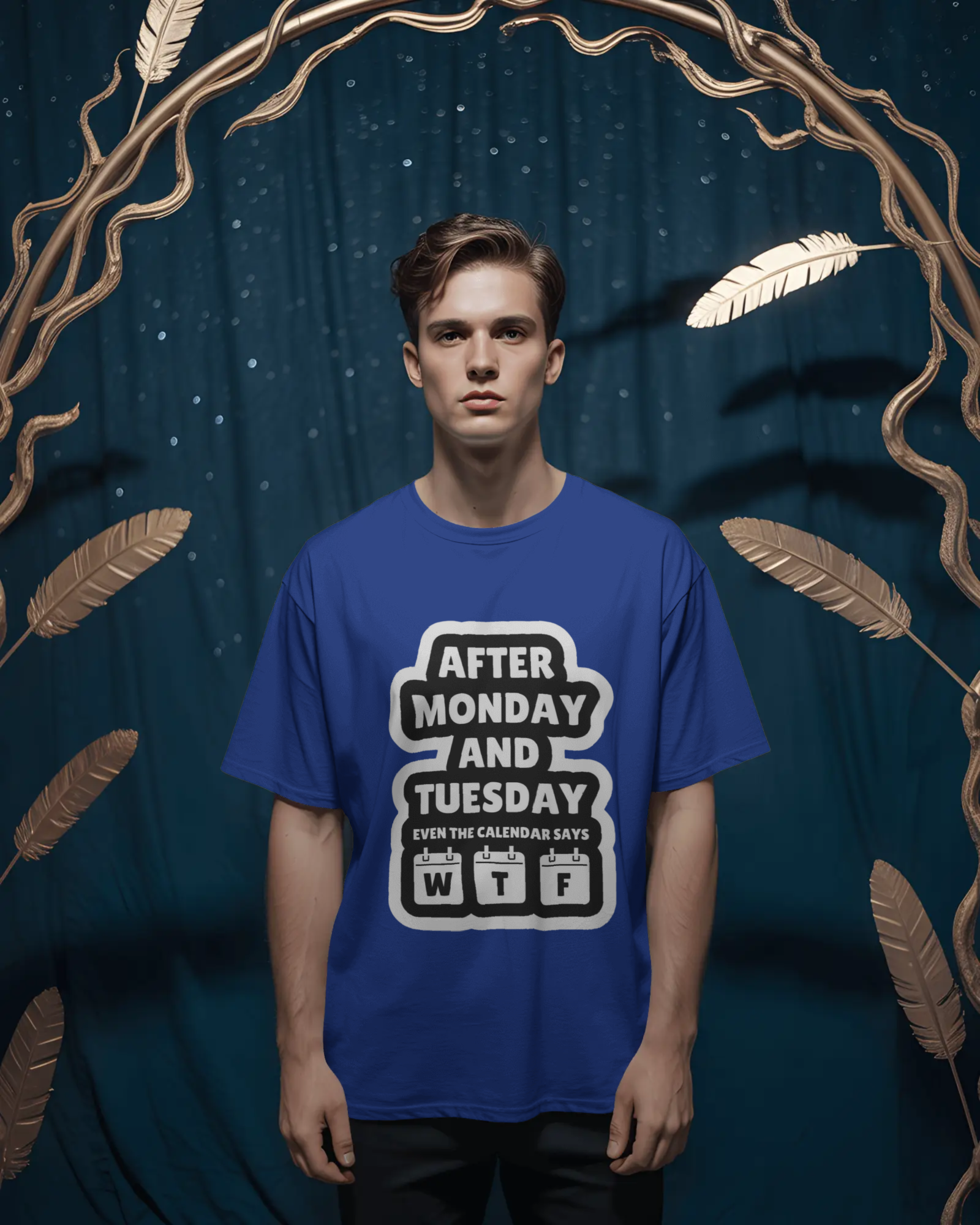 Humorous Work Week Men's Classic Crew T-Shirt | Teeyatra | Abstract