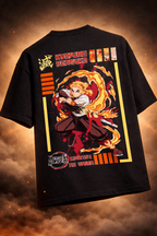 Teeyatra Flame Hashira Rengoku Oversized 240 GSM Tee