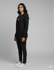 Spider-Man Miles Morales Black Ladies Sweatshirt | Teeyatra | Marvel