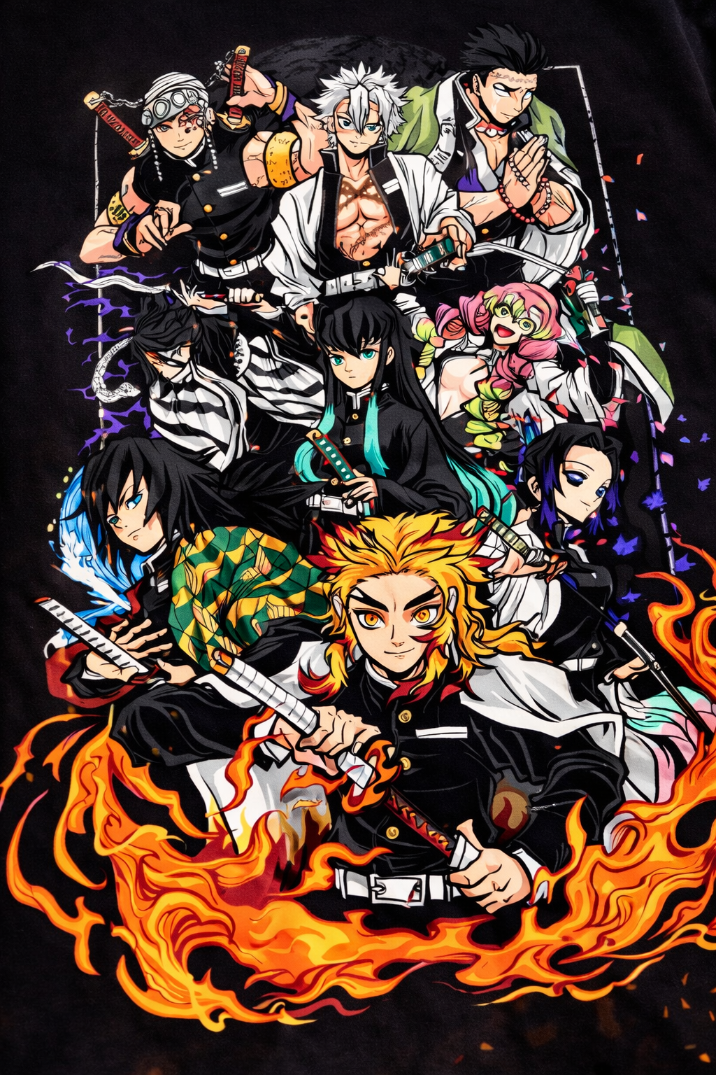 Hashira Unleashed: The Elite Nine Oversized Graphic Tee