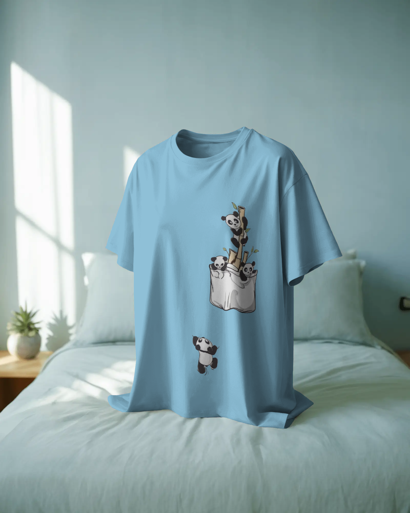 The Great Escape Panda Ladies Oversized Classic T-shirt | Teeyatra | Cartoon