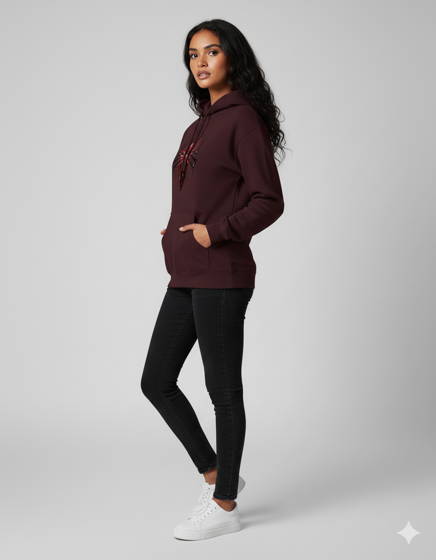 Red Spider Graphic Ladies Hoodie | Teeyatra | Marvel
